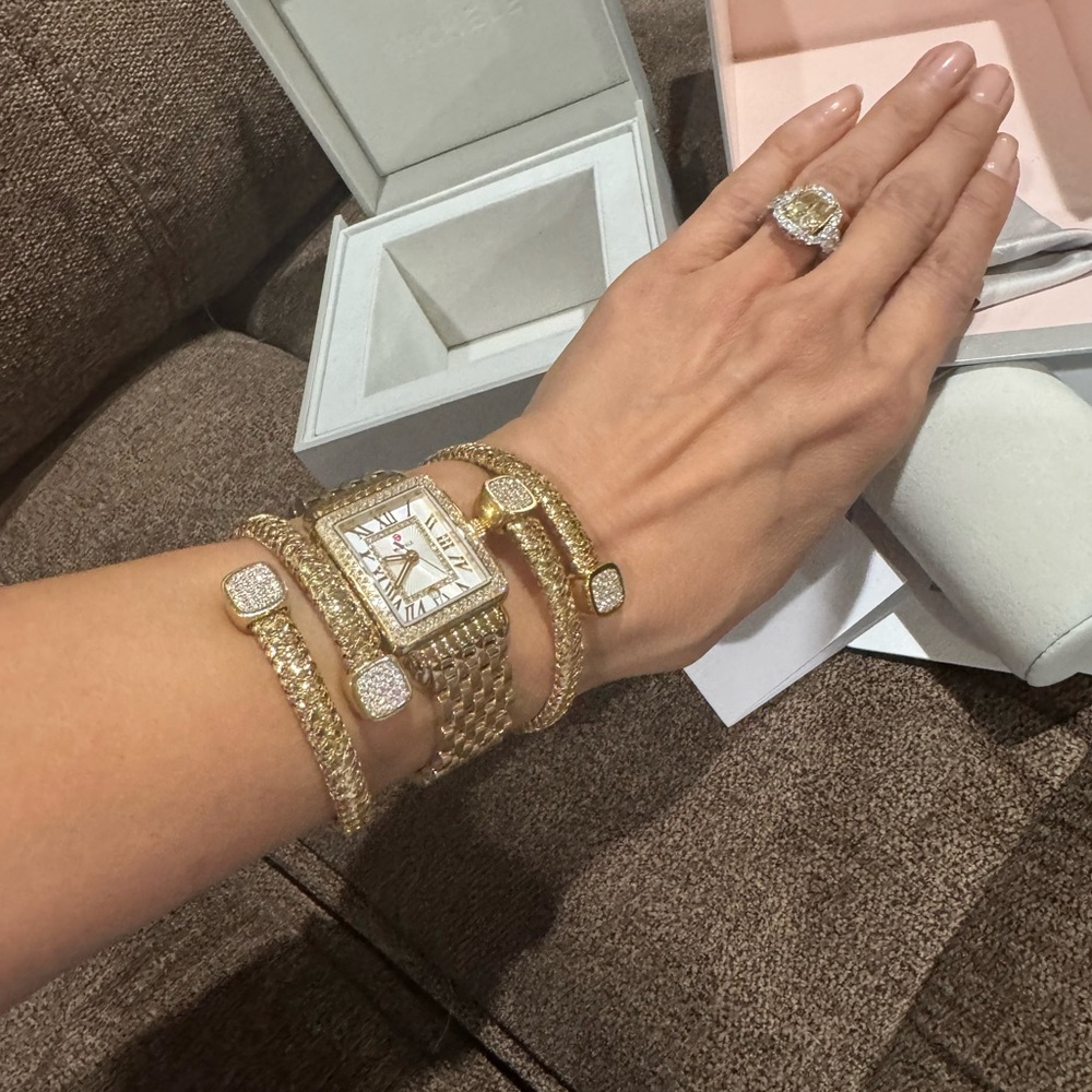 Dazzling MICHELE Deco Diamond Bezel Watch – .60 CTW – Ref. MWW06G000003 - Picture 10 of 17
